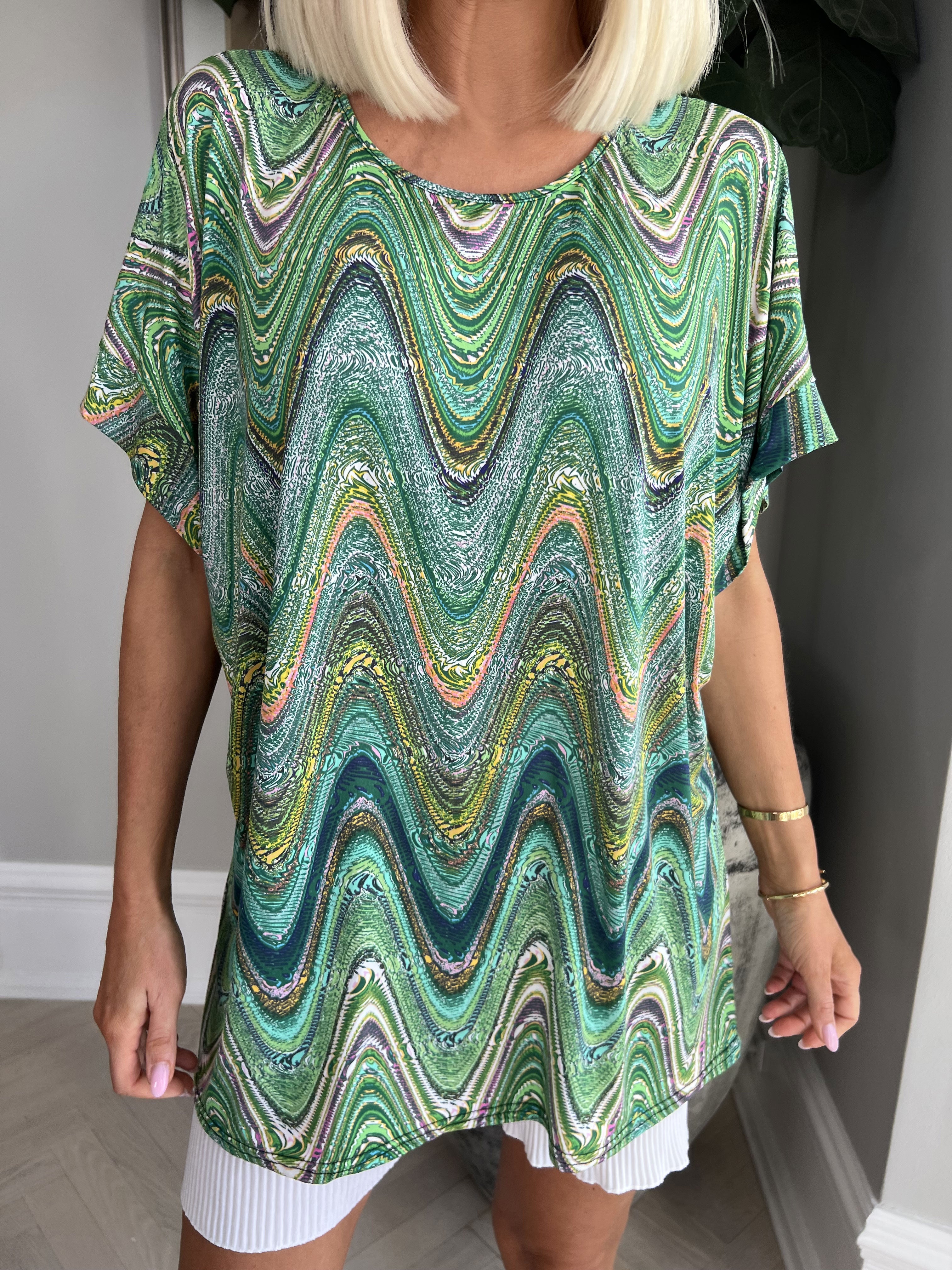 Indy - Mønstret blød bluse